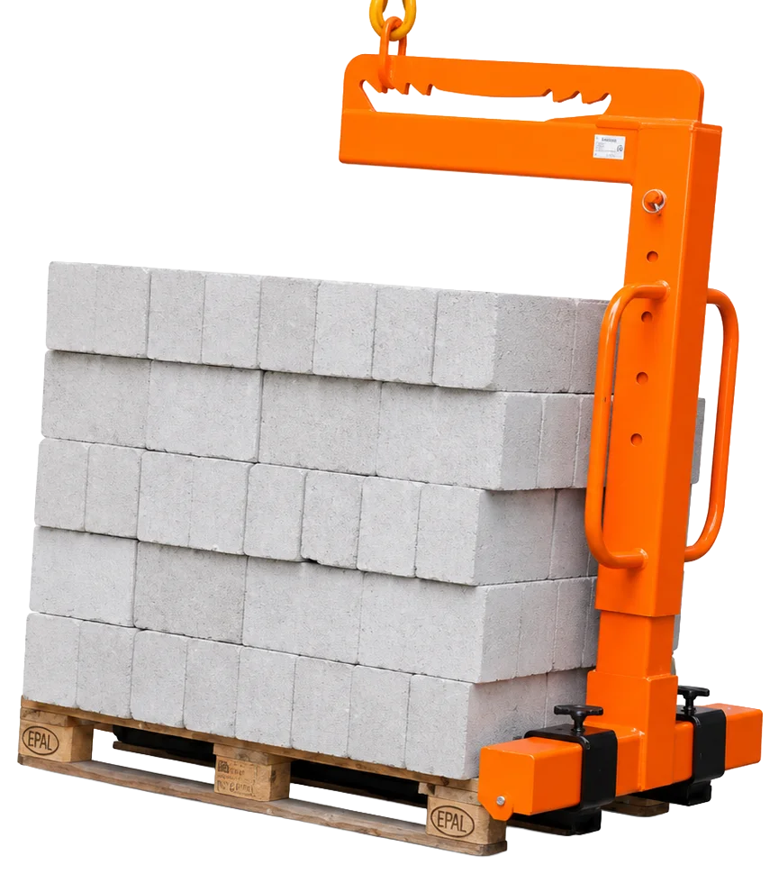 Handmatig balancerende pallethaken met ring en vaste hoogte tot 3.000 kg